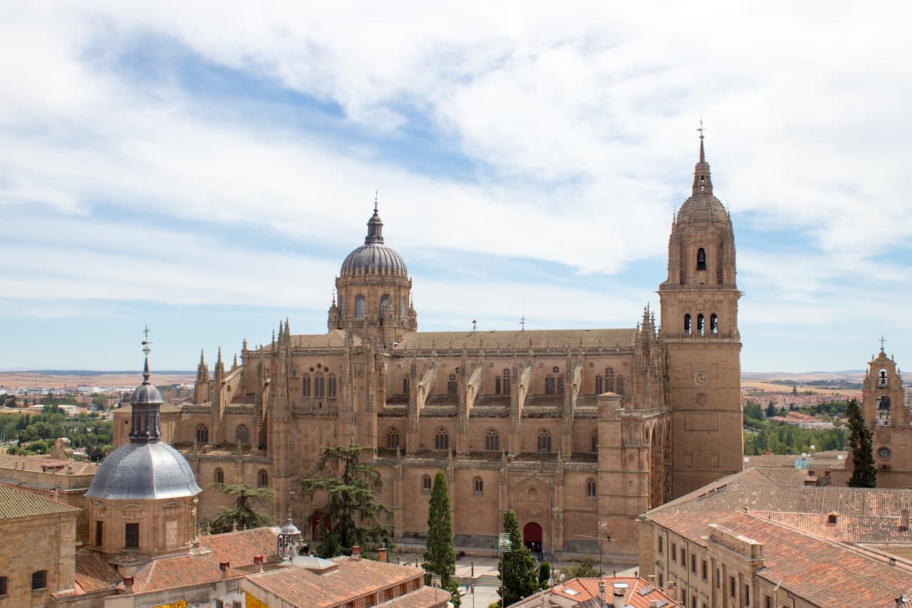Historic stone buildings in Salamanca, Spain, the university city where Fernando de Rojas studied and wrote La Celestina
